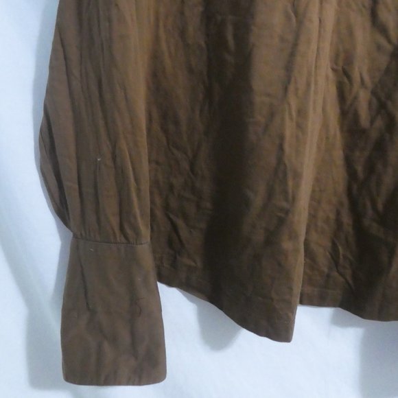 BILL BLASS MENS WEAR | medium | 100% Cotton | Brown Button Down Dress Shirt - Picture 13 of 16